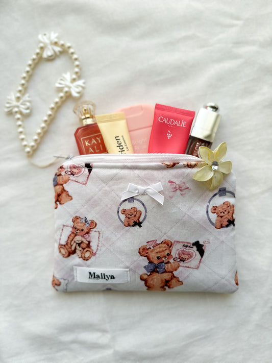 Vintage bear pillow pouch 🧸🎀