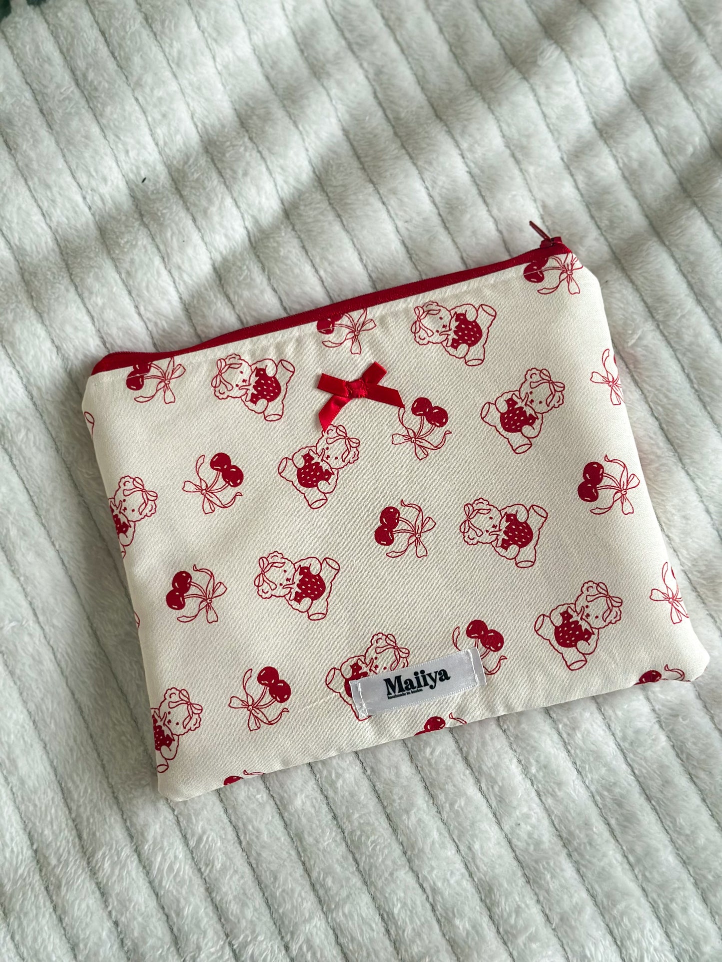Cherry Beary pillow pouch 🍒