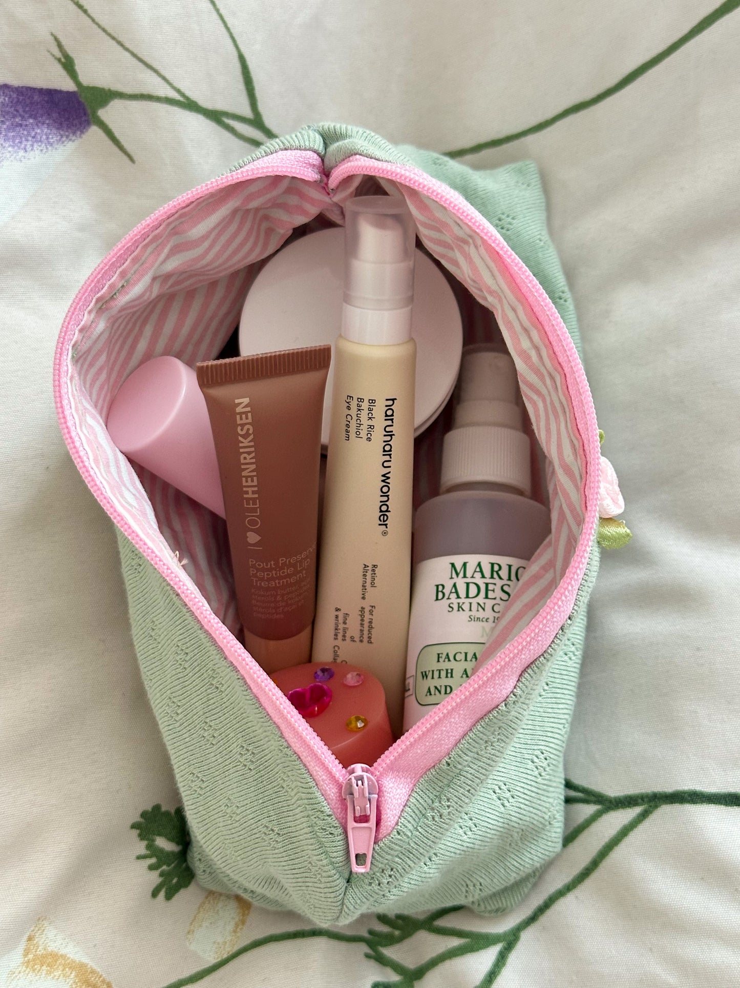 Strawberry Matcha beauty pouch 🍓🍵