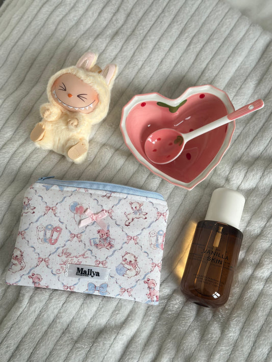 Ditsy blue pillow pouch 🧸🎀💙