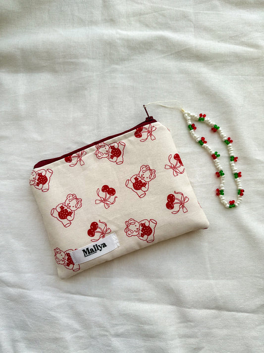 Cherry Beary pillow pouch 🍒